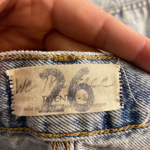 Free People We The Free Distressed Straight Leg Jeans Women’s 26 Light Wash - Picture 3 of 7